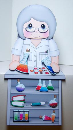3D on the Shelf Card Kit - Scientist Old Lady Della by Katie Silver