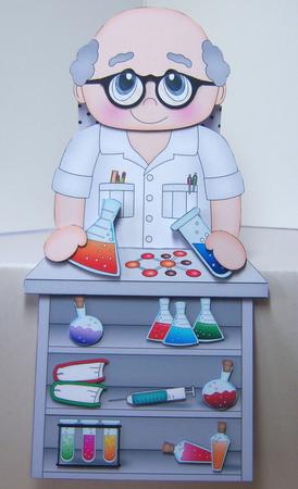 3D on the Shelf Card Kit - Scientist Old Man the Proff by Katie Silver