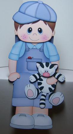 3D on the Shelf Card Kit - Little Toddler Boy Kai's Cat by Katie Silver