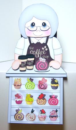 3D on the Shelf Card Kit - the Coffee Shop Old Lady Tabetha by Katie Silver