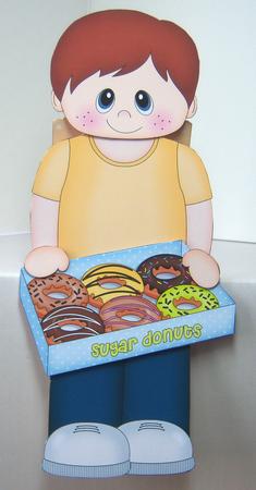 3D on the Shelf Card Kit - Sharing Donut Box Boy Mckinley by Katie Silver
