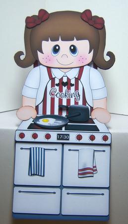 3D on the Shelf Card Kit - Cute Little Cook Katheryn by Katie Silver