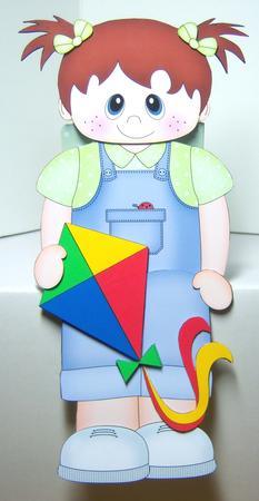 3D on the Shelf Card Kit - Little Kite Flying Toddler Rheba by Katie Silver