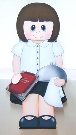 3D on the Shelf Card Kit - Posh Nosh Waitress Cassy by Katie Silver