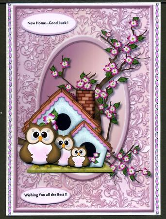 New Home Family Owl by Katie Silver
