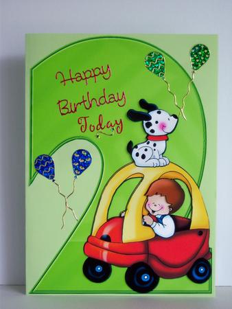 Boys 2nd Birthday Card by Katie Silver