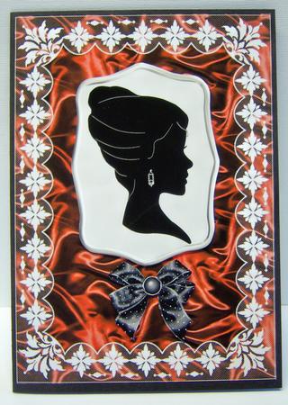 Art Deco Lace Frame 'n Satin A5 Card Bases 8 by Katie Silver