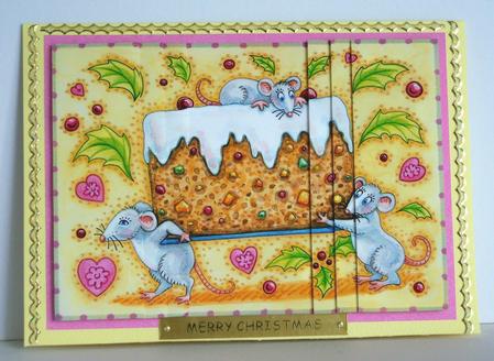 Christmas Cake Mice Side Stacker by Katie Silver