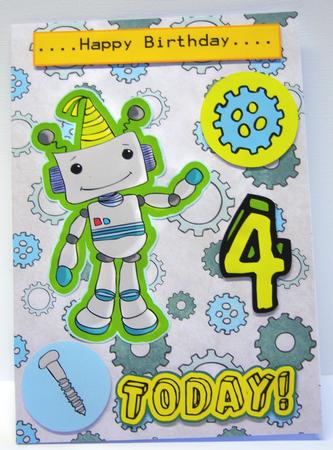 Little Boy Age Card Robot Card Kit by Katie Silver