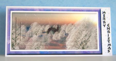 Church in Snowy Forest Christmas Side Stacker by Katie Silver