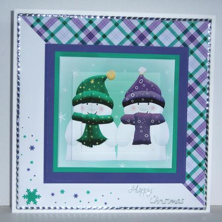 Cute Snowman Christmas Topper Card Front by Katie Silver