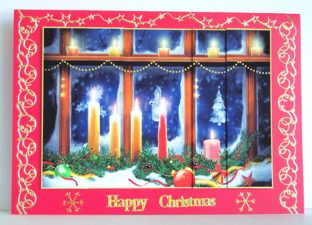 Beautiful Christmas Window Scene Side Stacker by Katie Silver