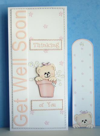 Get Well Teddy Quick Card with Decoupage by Katie Silver