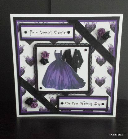 Winged Hearts Backing Paper in Purple by Katrina Mills