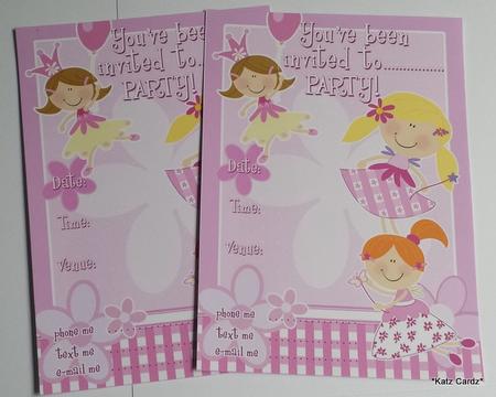 Pink Fairy Princess Party Invites by Katrina Mills