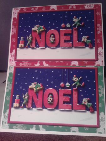 Christmas Elves (green & Red) 2 x A5 by Katy campbell