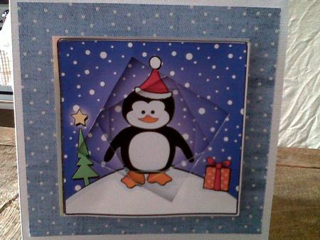 Cute Xmas Penguin Twisted Tunnel Topper by Katy campbell