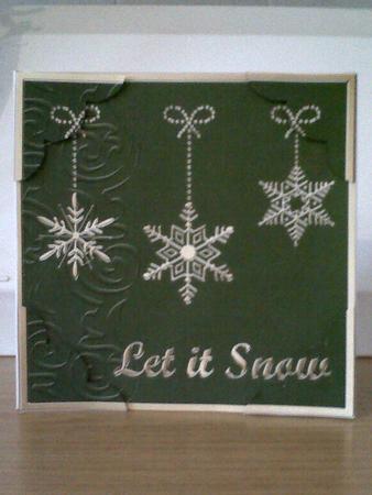 8 x 8 Xmas Snowflakes Scalloped Corner Topper by Katy campbell