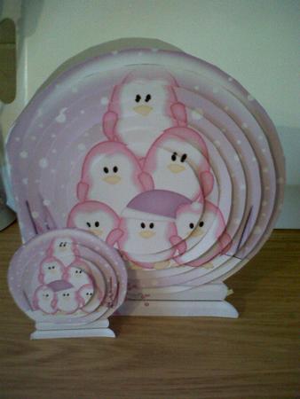3D Xmas Penguin Tree Snowglobe Circle Pyramage Card Kit by Katy campbell