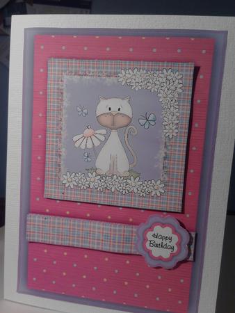 Siamese Cat with Butterflys and Daisys by Katy campbell