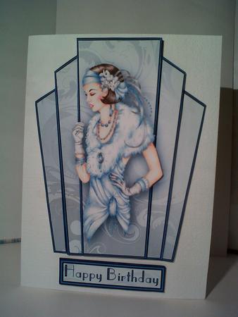 Deco Delight in Blue Art Deco Style Topper by Katy campbell