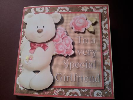 To a Very Special Girlfriend Card Front with Decoupage by Katy campbell