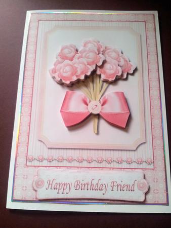 Pink Flowers Various Sentiments Mum Sister Auntie & Friend by Katy campbell