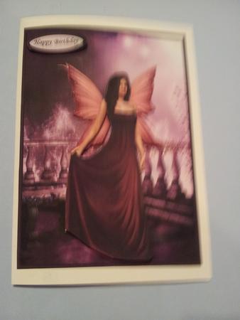 Purple Illusion A5 Card Front with Decoupage by Katy campbell