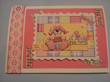 Easter Bunny Quick Card with Gift Card Holder Girl by Katy campbell