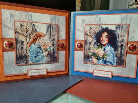 Denim Ladies in Spring Card Front 6x6 by Kay Porter