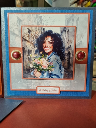 Denim Ladies in Spring Card Front 6x6 by Kay Porter