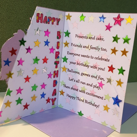 Happy Birthday Over the Edge Insert Lilac by Kay Porter