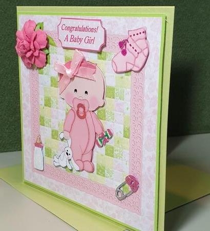 New Baby Girl Patchwork Topper & Decoupage by Kay Porter