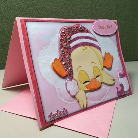 Baby Girl Duck Asleep on the cloud  by Kay Porter