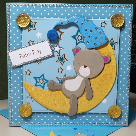 Boy Teddy in the Moon by Kay Porter