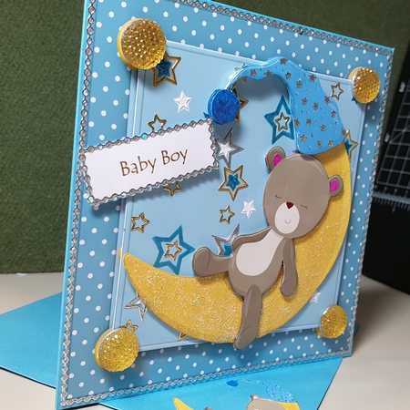 Boy Teddy in the Moon by Kay Porter