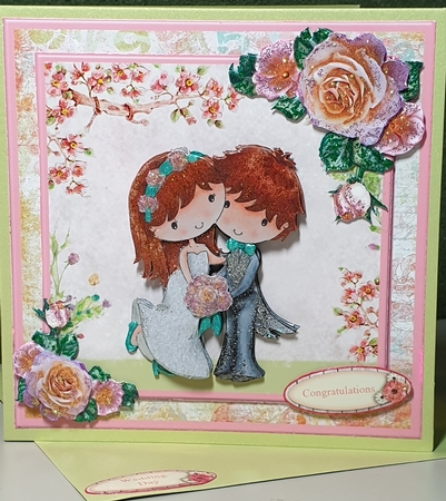 Wedding Day Mini Kit & Decoupage - Bride & Groom by Kay Porter