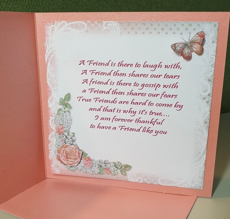 Pink and Grey Butterfly Floral Insert by Kay Porter