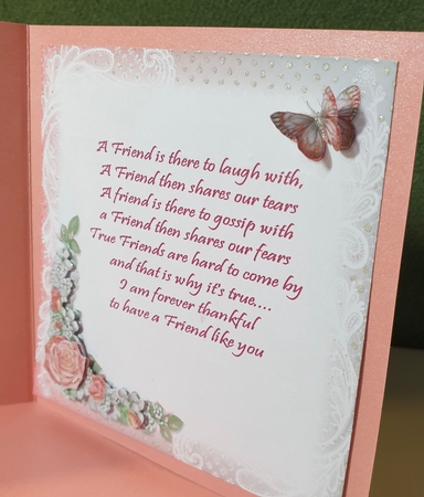 Pink and Grey Butterfly Floral Insert by Kay Porter