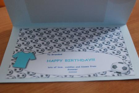 Football Fan Birthday (white 4) Insert with Message by Kayleigh Johnson