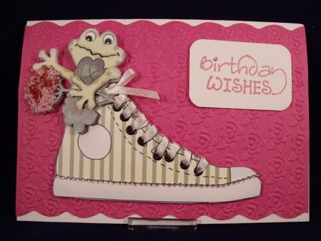 Frog in a Sneaker Card Topper 2 by Keeley Towler