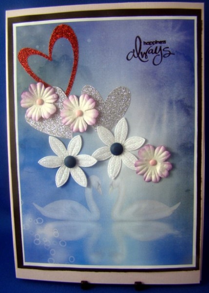 Fantasy Swans Background (blue) by Keeley Towler