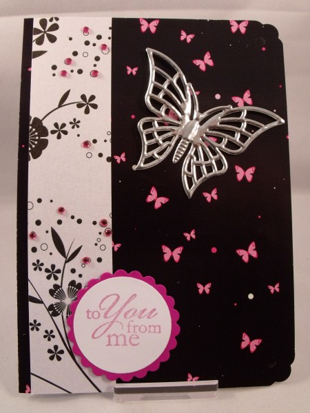 Pretty in Pinks on Black Butterflies Paper by Keeley Towler