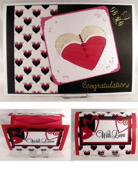 Winged Hearts Backing Paper in Hot Pink by Keeley Towler