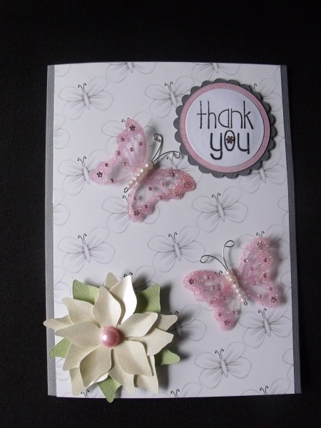 White Butterflies Backing Paper by Keeley Towler