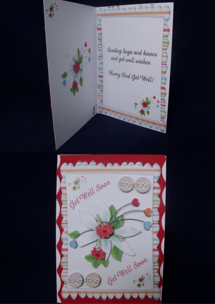Flower Spray Get Well Soon Insert by Keeley Towler