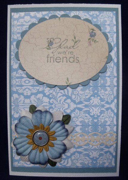 Antique Damask Background Delphinium Blue by Keeley Towler