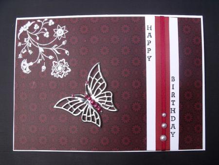 Burgundy Damask Backing Paper by Keeley Towler
