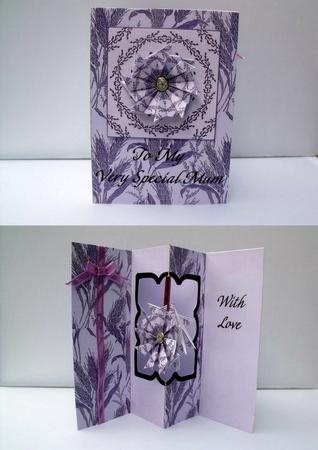 Purple Wheat Internal Window Card Kit with Tea Bag Dangle by Keeley Towler
