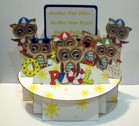 Silly Owls Beach 3D Shelf Card Kit by Keeley Towler